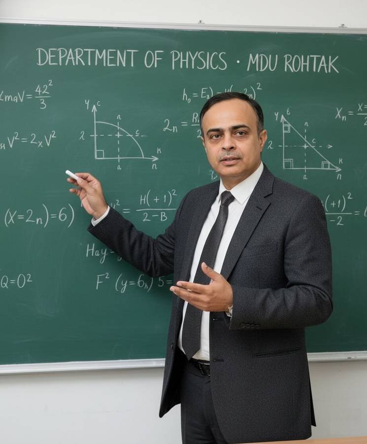 Prof. Rajesh Punia, Professor of Physics, teaching at the Department of Physics, MDU Rohtak